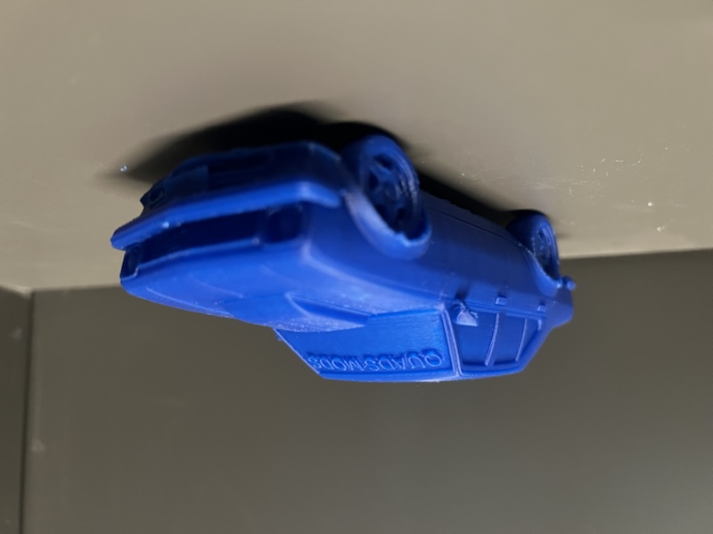 Blue sedan scale model
